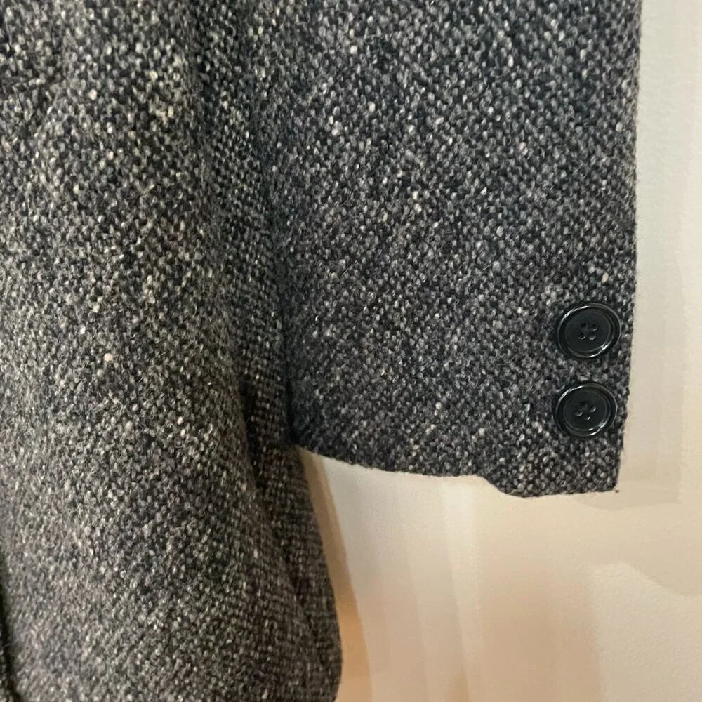VTG J.Crew Wool Blend Peacoat Charcoal Marl XS EUC